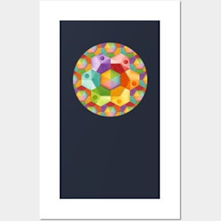 Rainbow Hexagons Posters and Art